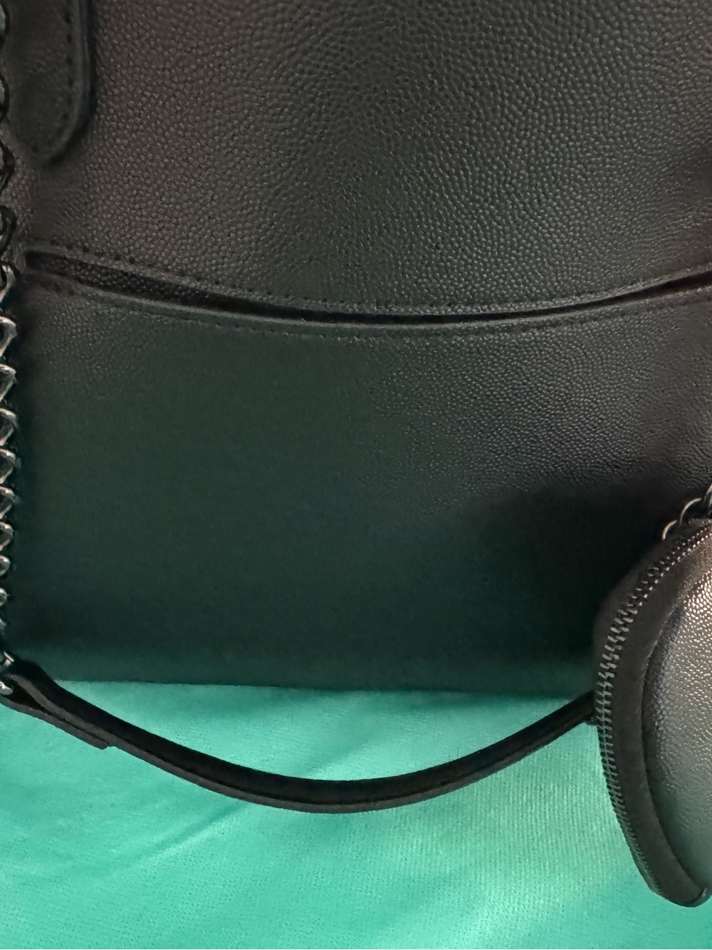 Betsey Johnson Black Scalloped Tote with Chain-Strap Detail - Picture 7 of 8